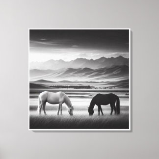A high-quality painting with a horse design and a  canvas print