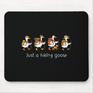 A hiking goose cute goose outdoor nature hiker mouse mat