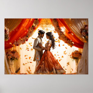 A Hindu Indian wedding oil painting Poster