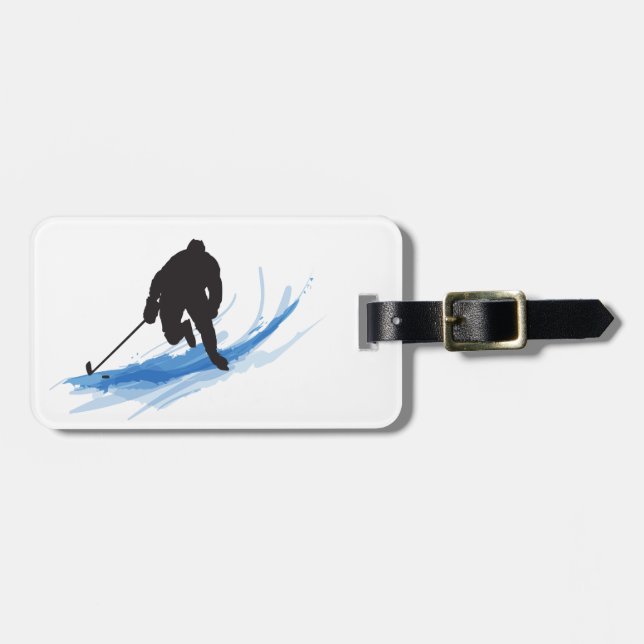 A Hockey Player on ice Luggage Tag (Front Horizontal)