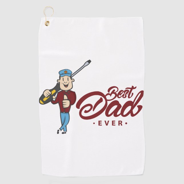 A Hole-in-One Gift Idea: Best Dad Golf Towel (Front)
