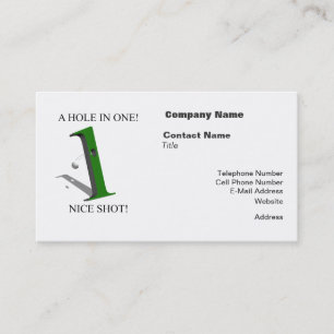 A Hole In One Golf Ball Business Card