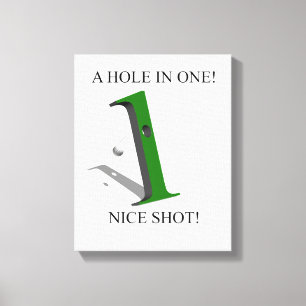 A Hole In One Golf Ball Canvas Print