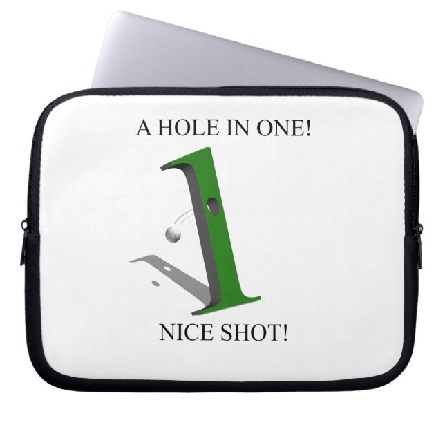 A Hole In One Golf Ball Laptop Sleeve (Front)