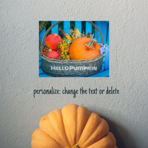 A holiday basket with pumpkins poster