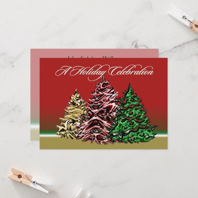 A Holiday Celebration Invitation Card (Front/Back In Situ)