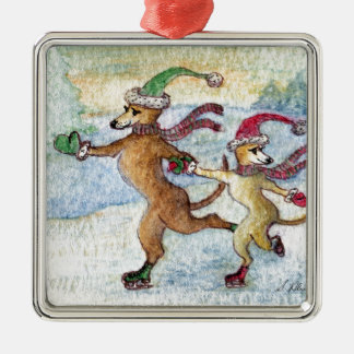 A Holiday tradition - skating Metal Tree Decoration