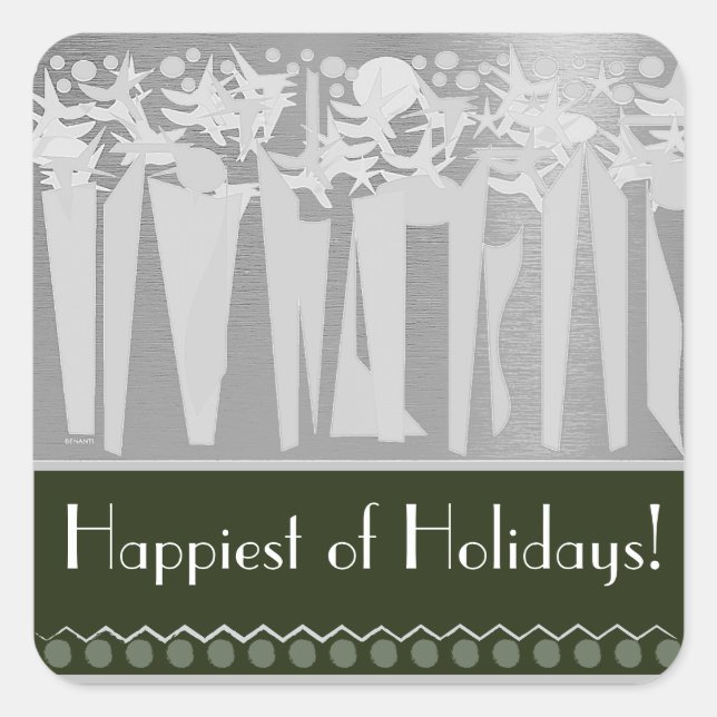 A HOLIDAY WITH ART DECO! :) SQUARE STICKER (Front)