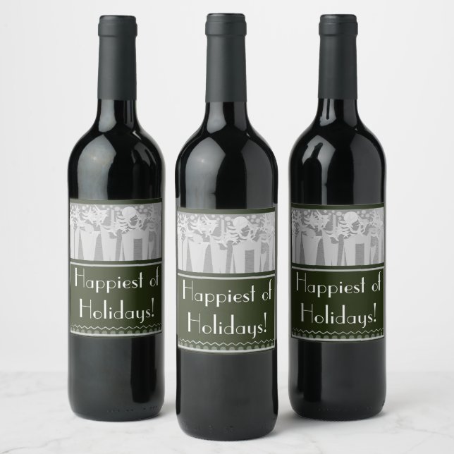 A HOLIDAY WITH ART DECO! :) WINE LABEL (Bottles)