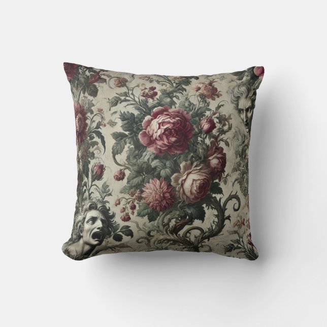 🌹 A Hollow Inheritance – Gothic Victorian Cushion (Front)