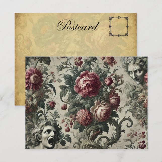 🌹 A Hollow Inheritance – Gothic Victorian Holiday Postcard (Front/Back)