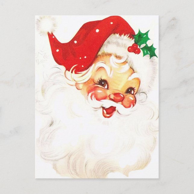 A Holly, Jolly Apple-Cheeked Santa Claus, Part 1 Postcard (Front)