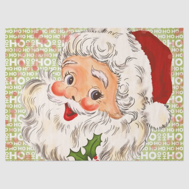 A Holly, Jolly Apple-Cheeked Santa Claus, Part 2 Tissue Paper (Front)