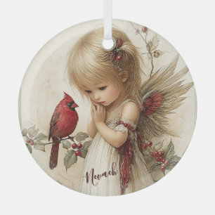 A Holly-Touched Moment of Magic Glass Tree Decoration