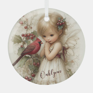 A Holly-Touched Moment of Magic Glass Tree Decoration
