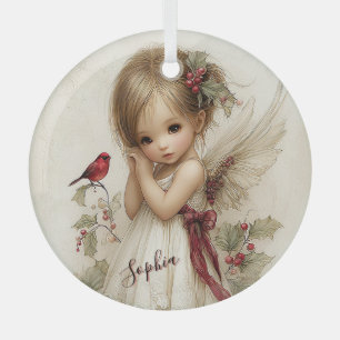 A Holly-Touched Moment of Magic Glass Tree Decoration