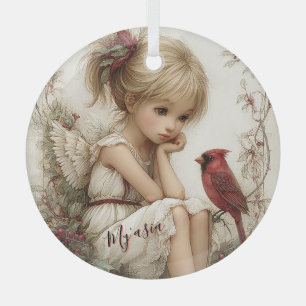 A Holly-Touched Moment of Magic Glass Tree Decoration