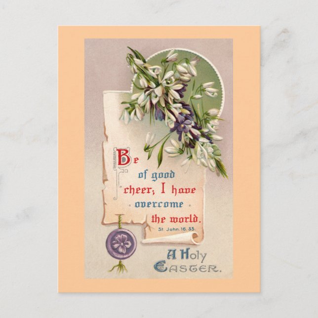 A Holy Easter Vintage Christian Holiday Postcard (Front)