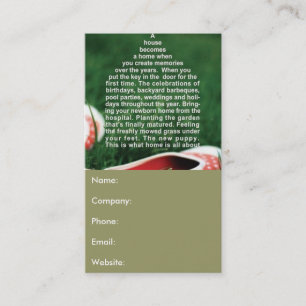 A Home Quote Red Slippers Grass Real Estate Agent Business Card