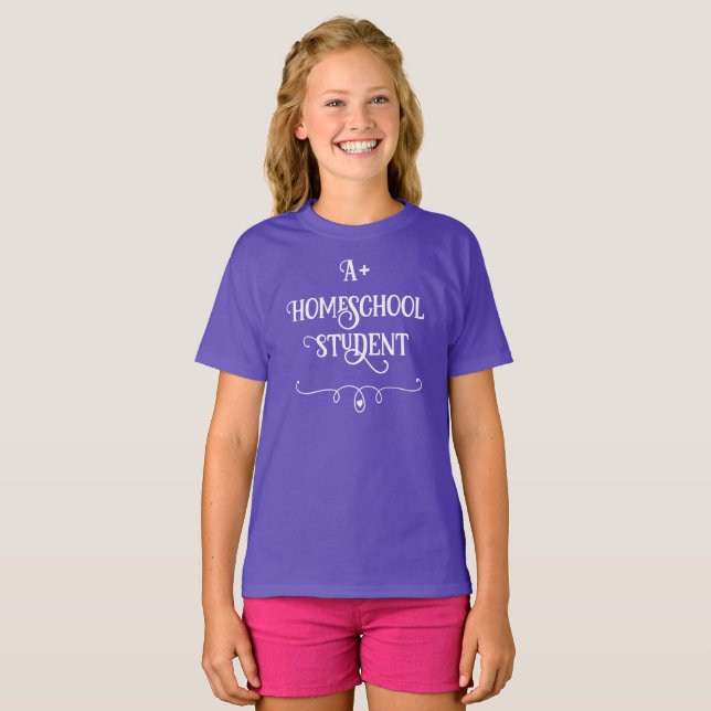 A+ Homeschool Student Girls' T-Shirt (Front Full)