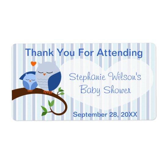 A Hoot Owl Baby Shower Boy Favour Label Shipping Label