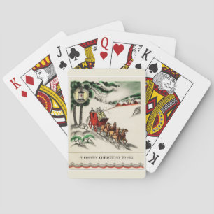 A Horse and Carriage Cheery Christmas Playing Cards