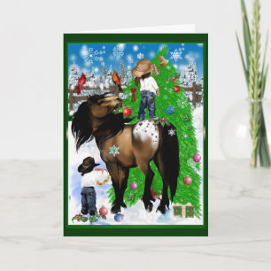 A Horse and Kid Christmas Card