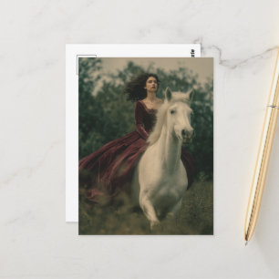 A Horse and Rider in the Woods Postcard