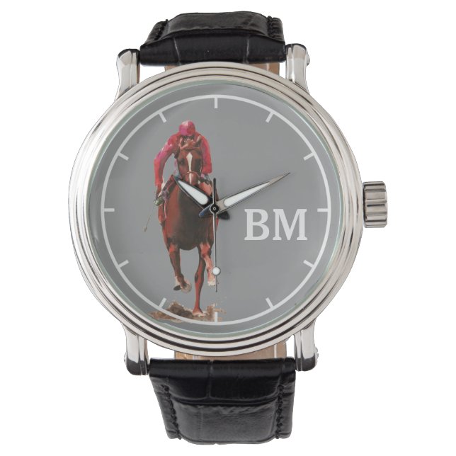 a horse & custom initials watch (Front)