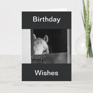 A Horse in the Stables Birthday Wishes Card