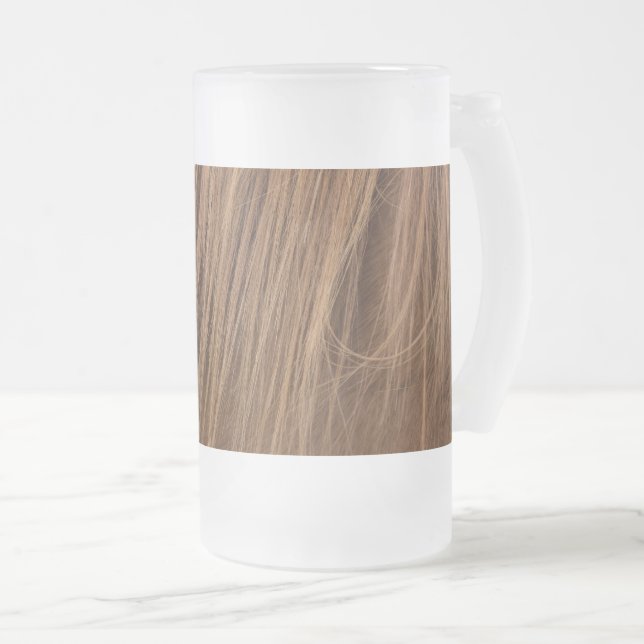 A Horse Mane Frosted Glass Beer Mug (Front Right)