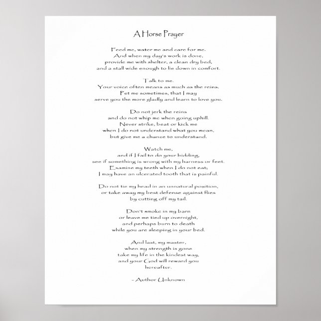 A Horse Prayer - Print (Front)