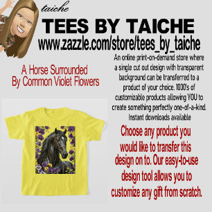 A Horse Surrounded By Common Violet Flowers T-Shirt
