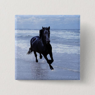 A horse wild and free 15 cm square badge