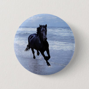A horse wild and free 6 cm round badge