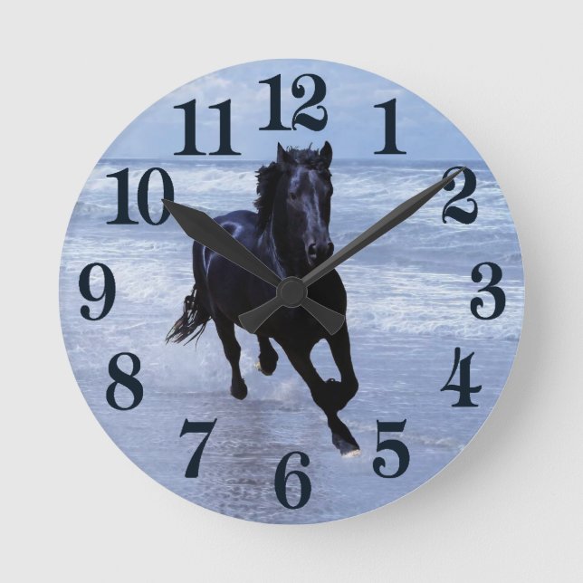 A horse wild and free round clock (Front)