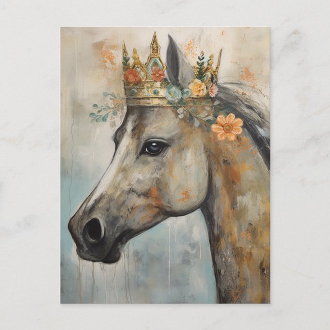 A Horse with a floral crown Postcard (Front)