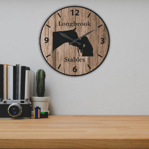 A Horses Love 5 Customisable Barnwood Styled Large Clock