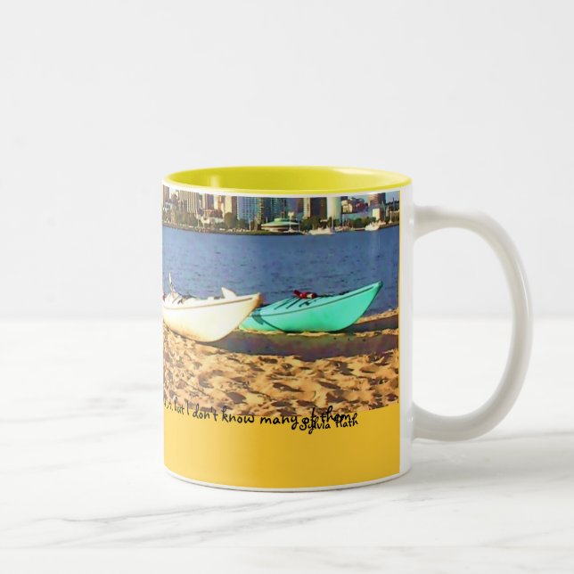 ...a hot bath - Sylvia Plath quote Two-Tone Coffee Mug (Right)