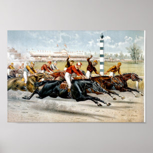 A Hot Race From The Start Vintage Horse Racing Poster