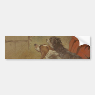 A Hound and a Bearded Collie (Two Dogs) (Animals) Bumper Sticker
