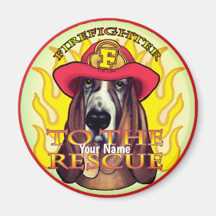 A Hound Dog Firefighter magnet