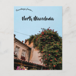 A House and Flowers in North Macedonia Postcard