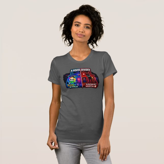 A House Divided Cartoon Split‑Panel T-Shirt (Front Full)