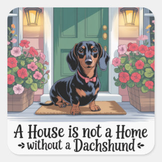 A House Is Not A Home Without A Dachshund Square Sticker
