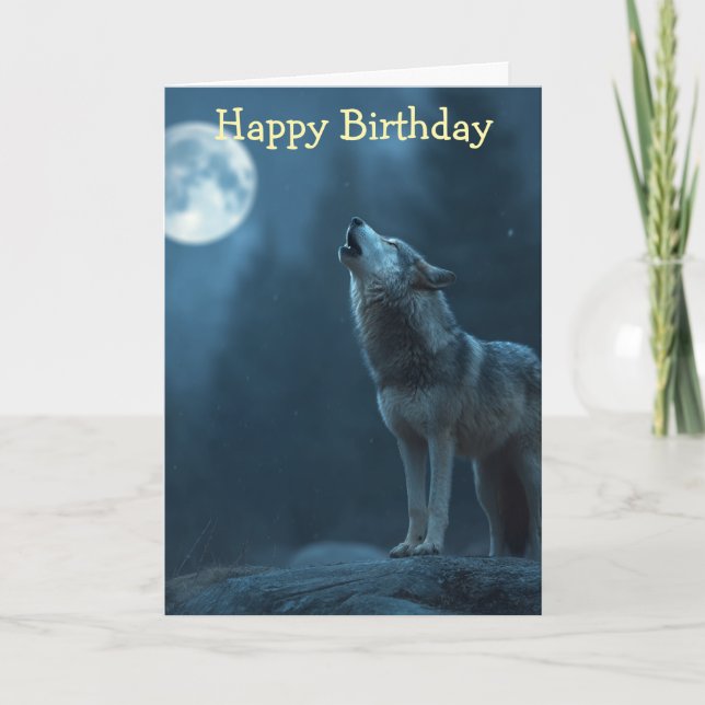 A Howling Wolf Card (Front)