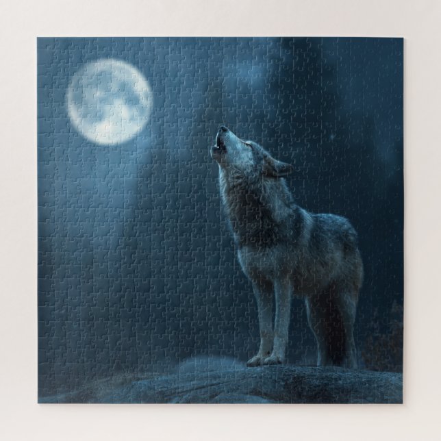 A Howling Wolf Jigsaw Puzzle (Vertical)