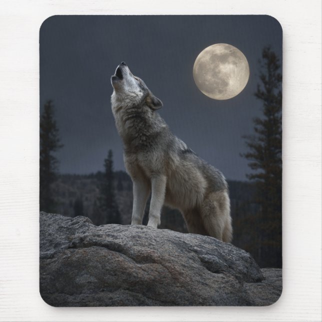 A Howling Wolf Mouse Mat (Front)