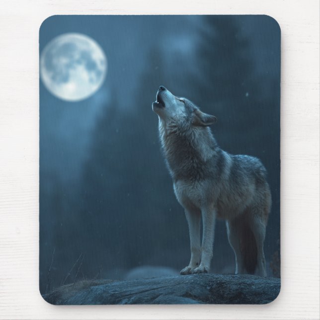 A Howling Wolf Mouse Mat (Front)