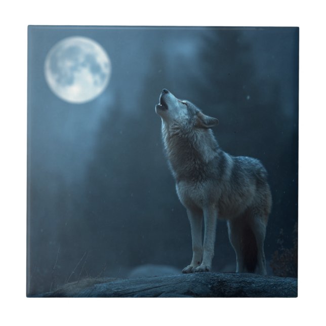 A Howling Wolf Tile (Front)